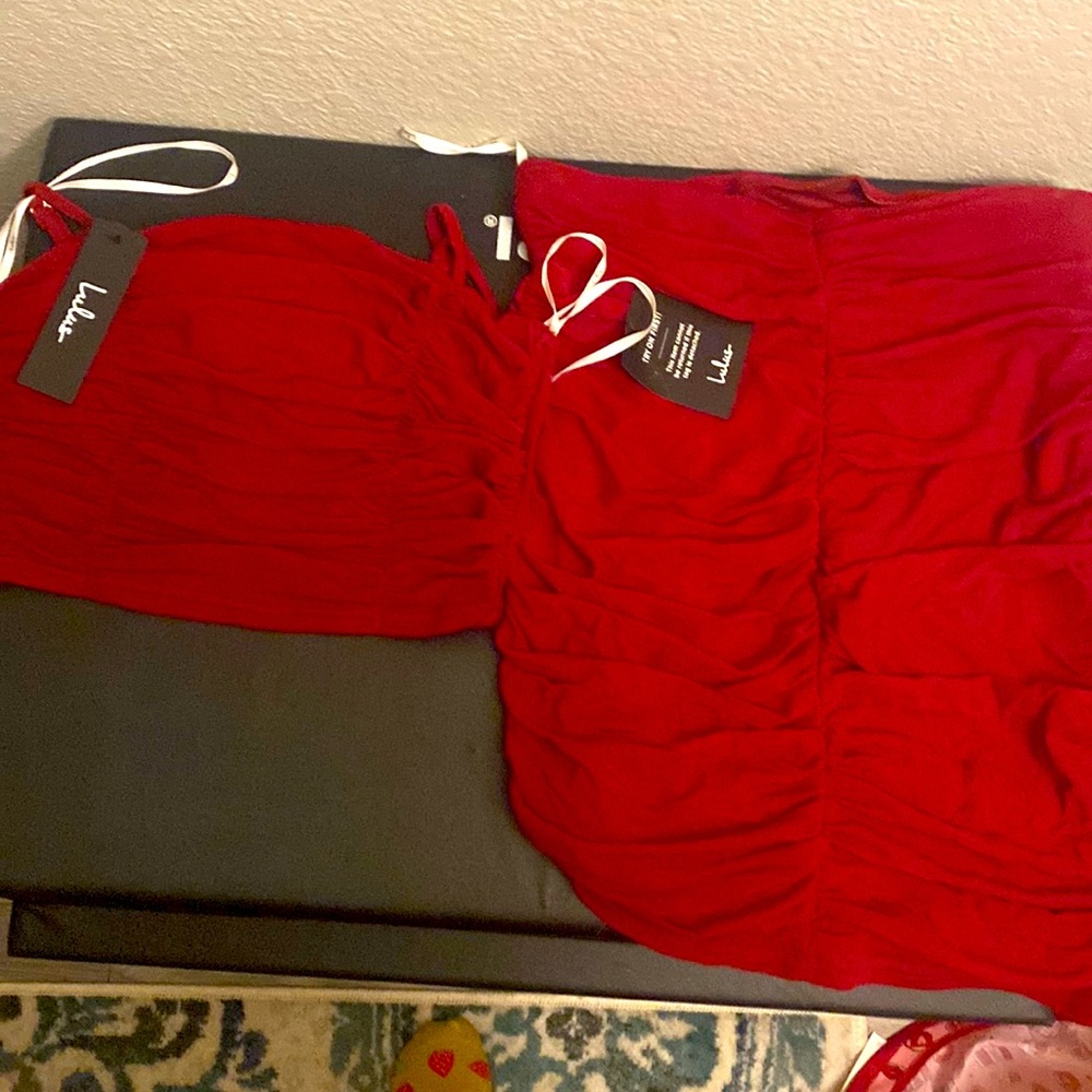 Duo Burgundy Ruched Mesh Two-Piece Mini Dress